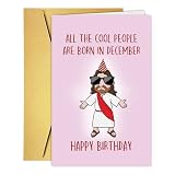 Funny Merry Christmas Birthday Card, December Birthday Card for Women Men, Born in December Card for Him Her, Brilliant Christmas Birthday Card Gift, Holiday Birthday Card, Happy Xmas Birthday