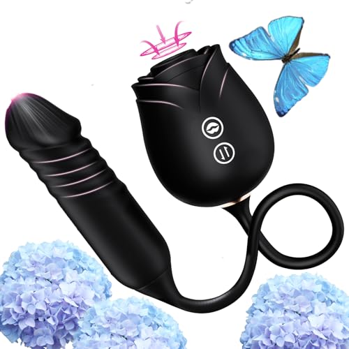 Upgrade Mode 2026 New Red Roses Flower Toy for Women, Whisper-Quiet & Waterproof Design Toys z8452w (Black)