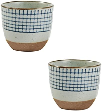 Veemoon 6pcs Ceramic Chinese Mug Serving Coffee Hand Pub Saki Crafted Office Tea Chic Glasses Beer Simple Storage Sake Small Crafts Design Restaurant Tavern Vintage Painted Service Style