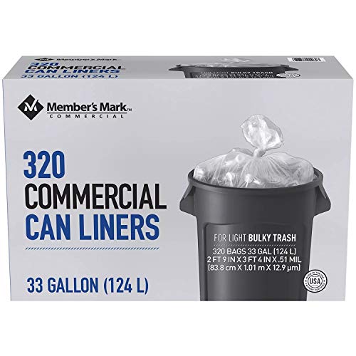 Member's Mark Commercial Can Liners - 33 Gal - 320 Ct. #TOP3
