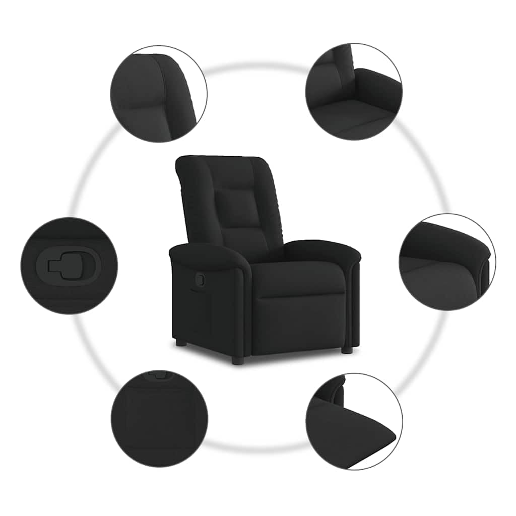 vidaXL Sillón reclinable de Tela Negro