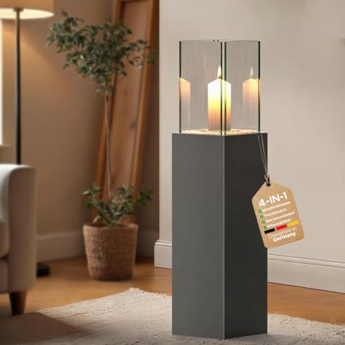 delemopure 4 IN 1 Windlichtsäule Hoch 89CM Garten Deko Windlicht...