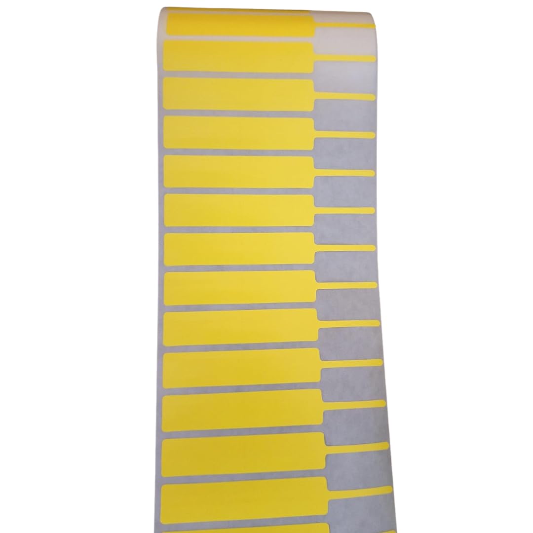 BAR-Coding TECH®, 100mm X 15mm, 70mm Printable, Matte Finish, Yellow C Color, Jewellery, Optical Barcode Labels, Tags, Partial Gum/Half Gum, 1250 PCS (Pack of 1 Roll), Non Tearable-image-36