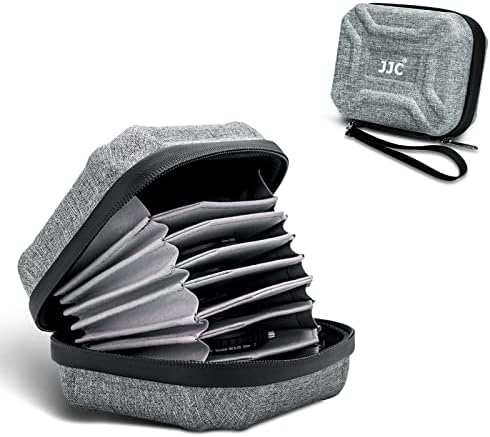 JJC Durable Lens Filter Pouch Case for 10 Circular Filters Up to 95mm, Dustproof & Water-Resistant Camera Lens Filter Storage Wallet for ND UV CPL Filter