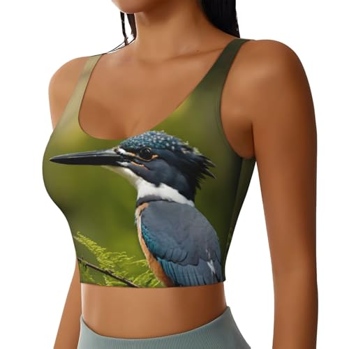 Soutien-gorge de sport avec imprimé oiseau mignon dos nageur