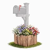 Ripeng Mailbox Post Planter Box Wrap Around, 15.8β' No Dig Flower Box