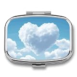 Un contenitore per pillole a forma di cuore galleggiante a 2 scomparti organizer per medicine contenitore per pillole portatile quadrato per pillole da viaggio tascabile per borsa