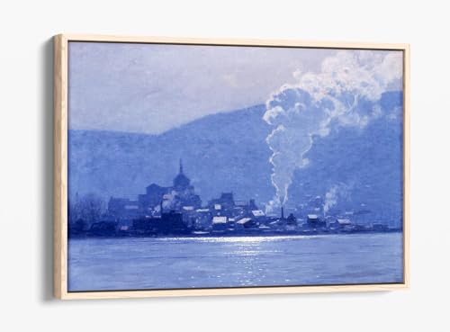 Impression d'art A Puff of Steam Birge Harrison encadrement chêne clair prestige