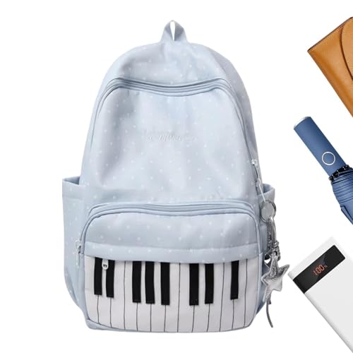 Mochila escolar de piano con gran capacidad para ordenador portátil