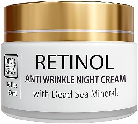 Dead Sea Collection Night Cream for Face with 2% Retinol, Dead Sea Minerals, and Vitamin E – Anti Aging Nourishing Skin Care Moisturizer to Reduce Wrinkles (1.69 fl. oz)