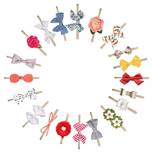 20 Pcs Baby Girl Headbands and Bows flower, Newborn Infant Toddler Hair Accessories Gifts