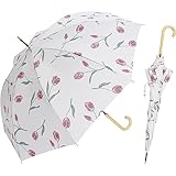 assa 傘 レディース 雨傘 ジャンプ傘 ワンタッチ 58cm (RJ238/アイボリー)