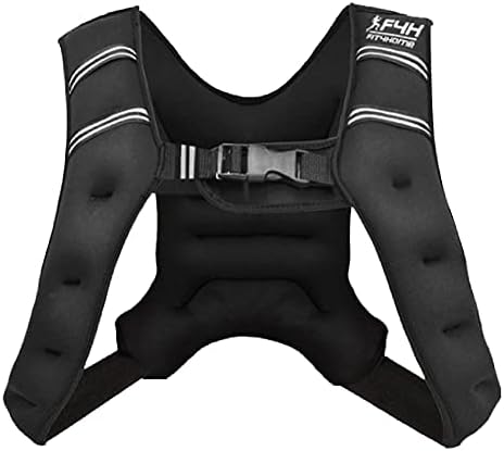 FIT4HOME Running Weight Vest for Women - 2.7KG, 4.5KG or 5.4KG Reflective Neoprene Weighted Jacket for Women & Men with Weight Included for Jogging Walking Exercise