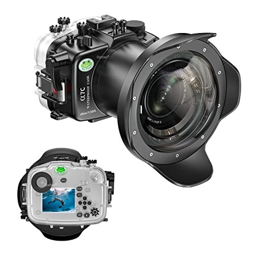 Sea frogs Underwater Camera Housing Compatible with Sony A7C IPX8 40 m / 130 ft Maximum Diving Depth Waterproof Camera Housing for Diving, Surfing