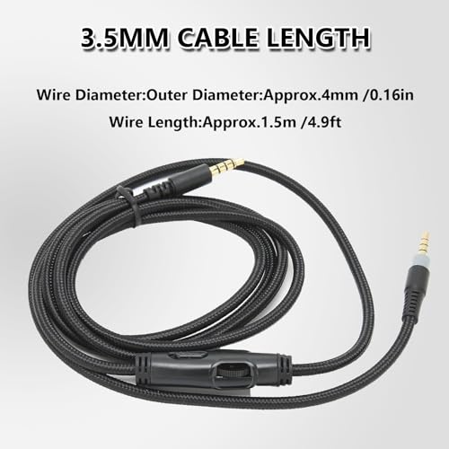 Cable de audio auxiliar 3.5mm macho a macho con control volumen miniatura 4