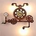 Loft Industrial Wind Creative Water Pipe Wall Lamp, American Retro Gear Wall Light, Restaurant Living Room Cafe Wall Mount Sconce Fixture, Family and Kitchen Tools Home