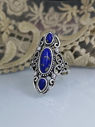 Bague turquoise naturelle argent anti-allergie bague fait main