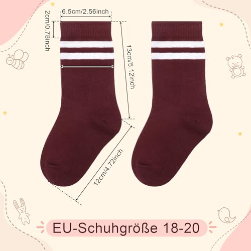 Utensilsto 9 Paar Baby Socken für 12-18 Monate Baumwolle Kindersocken mit Streifen Jungen Mädchen Farbe Bequem und Atmungsaktiv EU 18-20