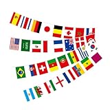 Banner mit länderflagge: die lebendigen farbmuster dieser dekorationen sind lichtbeständig und sorgen dafür, dass sie auch weiterhin ein blickfang bleiben