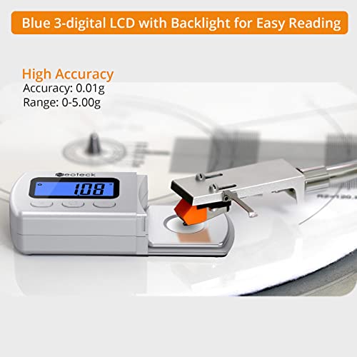 Neoteck Digital Turntable Stylus Force Scale Gauge 0.01G/5.00G Blue Lcd Backlight For Tonearm Phono Cartridge - Silver #TOP3