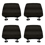WIRESTER Set of 4 Car Seat Head Rest Cover, Protective Fabric Design Cover Decoration for All Cars - Solid Black