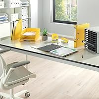 Leitz Briefkorb Standard A4, 5er Pack, Briefablage in Premium-Qualität, Stapelbare Ablagefächer als Schreibtisch-Organizer, Kombinierbar mit Plus-Serie, Gelb, 52270015 – Ansicht 5