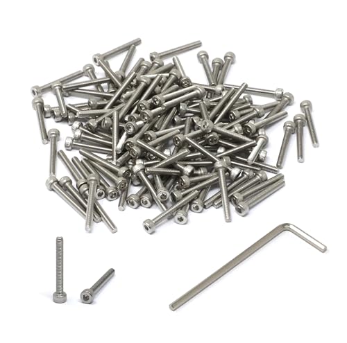 Image of iexcell 100 Pcs M2.5 x 20mm Thread Pitch 0.45 mm Stainless Steel 304 Hex Socket Head Cap Screws Bolts Kit