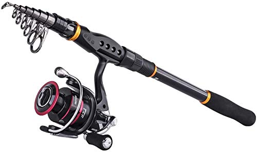 Goture Telescopic Spinning Rod,Telescopic Spinning Rod And Reel Combo 2000 3000 4000 Reel,24T Carbon Fiber Portable Travel Fishing Pole Kit 6Ft/7Ft/8Ft9Ft/10Ft/12Ft #TOP7
