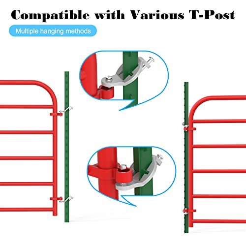 T-Post Gate Hinge Pins - Gate Hanger On Metal T Post With 5/8 Pin, Outdoor Chain Link Fence Gate Hinges, Steel Target Hanger For Farm Gate, Garden & Backyard Gate, Cattle Panel #TOP2