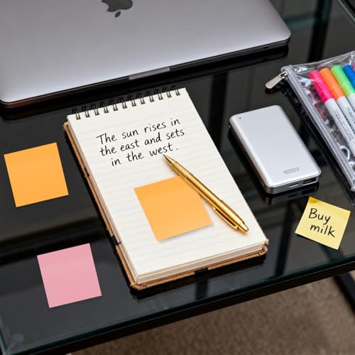 27 Pack of 3x3 Inch Sticky Notes Self-Stick Memo Pads - 1620 Sheets in Total! Great for Home, Office & School