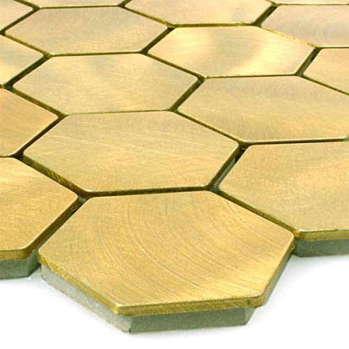 Mosaikfliesen Aluminium Manhatten Hexagon Gold Cover