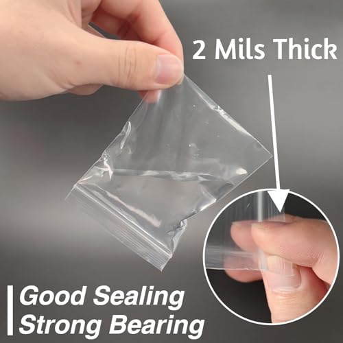 Aubeco 200pcs 3 x 5 inch Plastic Bags, 2 mil Jewelry Bags, Clear Small Zip Bag, Resealable Zip Bag for Small Business, Storage, Candy by Aubeco - Image 4