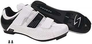 Serfas Men's Paceline 3-Strap Road Cycling Shoe - SMR-401W (White - 43)