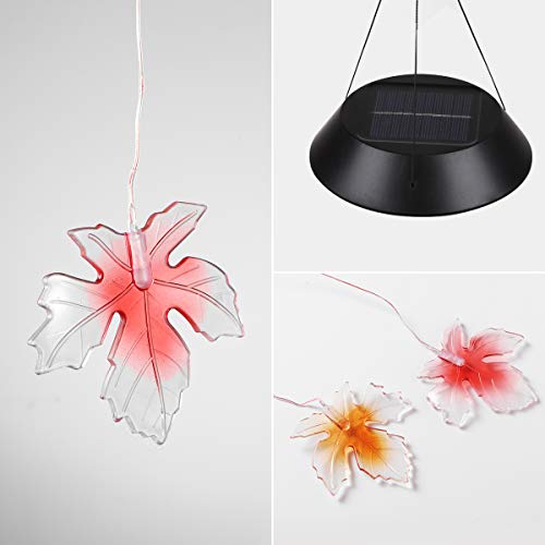 Doublezhe Maple Leaf Solar Wind Chimes Outdoor Color Changing Solar Lights Powered Outside Waterproof Birthday Gifts For Women Mom Grandma Sister Christmas Decoration Garden Patio Yard Decor Windchime #TOP5