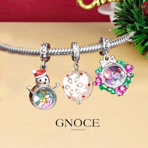 Image of GNOCE Christmas Charm Silver Plated & Sterling Silver Bracelet Gift