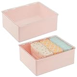 mDesign stapelbarer Bad Organizer – Kosmetikaufbewahrung aus Kunststoff mit Deckel...