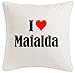 Reifen-Markt la Funda de Almohada I Love Mafalda 40cm x 40cm Microfibra Regalo Ideal y la decoración de Buen Gusto para Cada Sala de Estar o el Dormitorio en Color Blanco con Cremallera