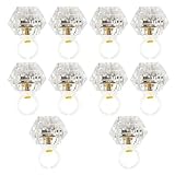 DAOKEY LED Light up Rings Toys, White Led Bumpy Rings for Birthday Bachelorette Bridal Shower Gatsby Party Favors, Clear Case 10 Pack