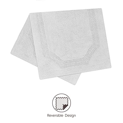 Laura Ashley Reversible Cotton 21 X 34 In. Bath Mat, Light Grey #TOP3