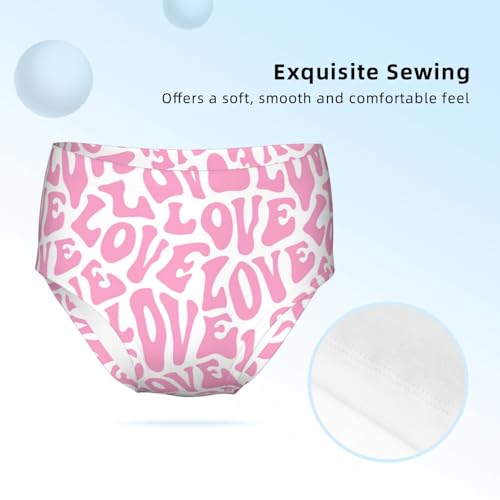 Retro Psychedelic Hippie Love Quote Girls' Underwear Soft Cotton Little Girls Panties Comfort Briefs3