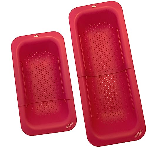 AHASON'S Over The Sink Colander Strainer Basket, Wash Vegetables and Fruits, Drain Cooked Pasta, Extendable Basket (Rose Pink) - Image 2