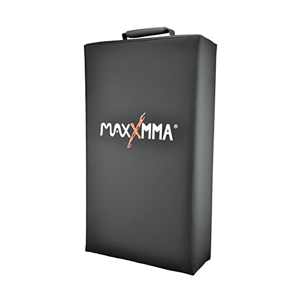 MaxxMMA Kick Shield, Boxing Punching Pad Kickboxing Muay Thai Training Foot Target Strike Body Shield, Great for MMA, TKD, Krav MAGA, Martial Arts, Karate Workout (Black)