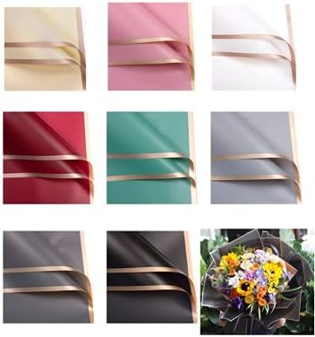 Xshelley(24pcs) 8-Color Flower Shop Bouquet, DIY Crafts, Gift Packaging or Gift Box Packaging, Waterproof Flower Wrapping Paper 58 * 58cm