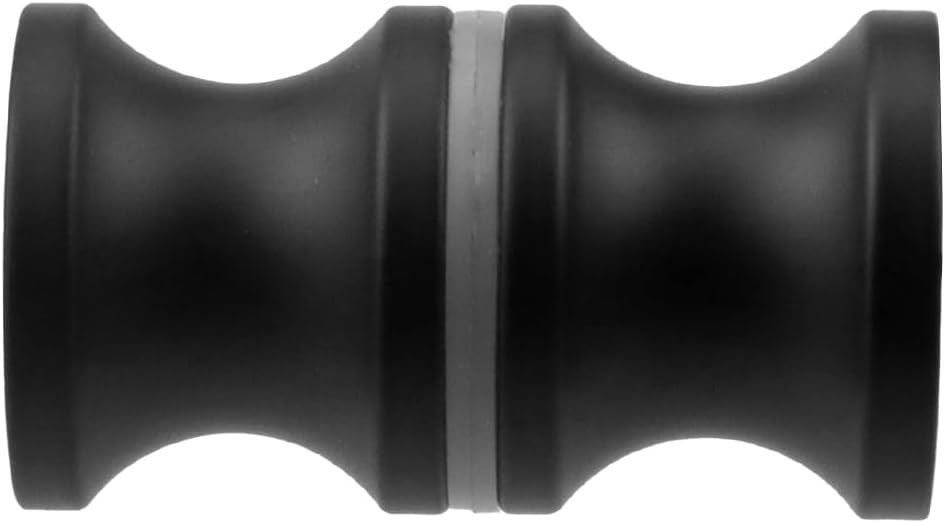 Antrader Back-to-Back Bathroom Door Handles,Double Sided Shower Glass Door Knobs for 0.31"~0.39" Glass,Aluminum Alloy,Black,2Pcs
