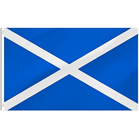 Scotland Flag, St Andrews Cross Scotland British Flag with Eyelets, 5ft x 3ft Cover