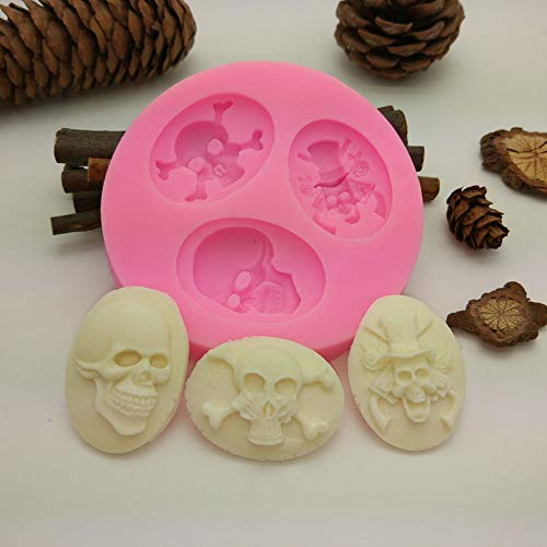 Gdeal Halloween Skulls Silicone Fondant Mold For Cake Decoration Jewelry Resin Casting Mold Chocolate Candy Molds Set Of 3 #TOP4