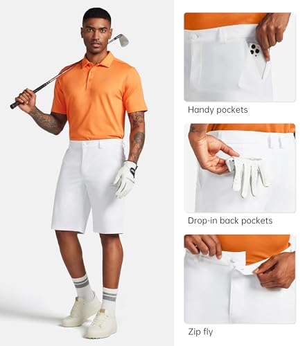 Willit Short masculino de golfe elástico cargo secagem rápida atlético casual shorts com bolsos 18 c