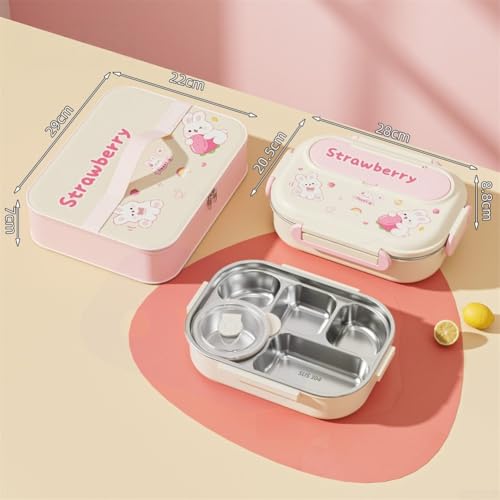 Fiambrera para mealprep de acero inoxidable con 5 compartimentos para oficina 5