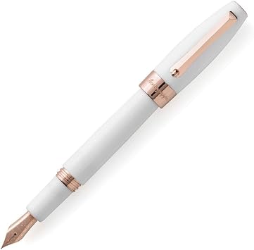 Montegrappa Fortuna White Rose Gold Plated Fountain Pen Medium Nib