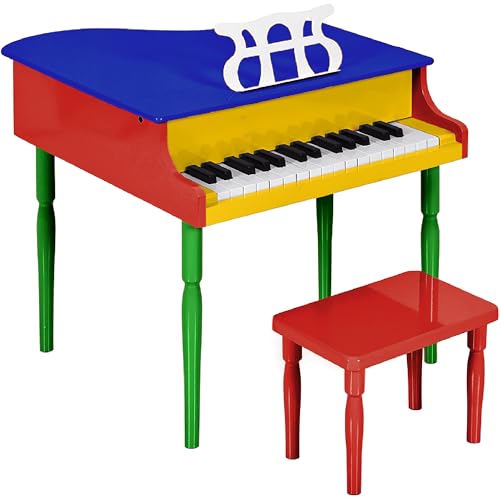 Best Choice Products Kids Classic Wooden 30-Key Mini Grand
